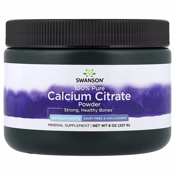 Swanson, 100% Pure Calcium Citrate Powder, Unflavored, 8 oz (227 g)