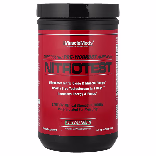 MuscleMeds, Nitrotest™, Androgenic Pre-Workout Amplifier, Watermelon, 16.51 oz (468 g)