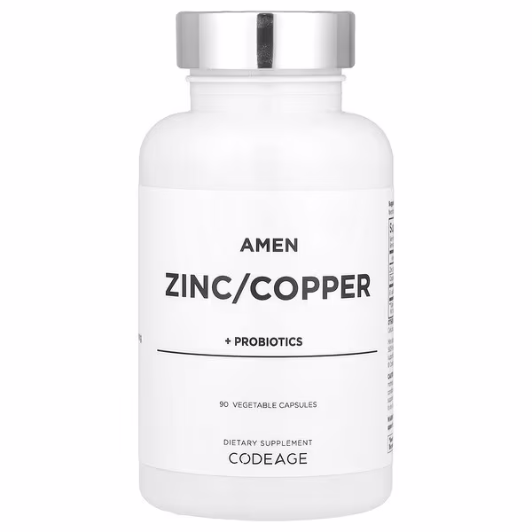 Codeage, Amen, Zinc/Copper + Probiotics, 90 Vegetable Capsules