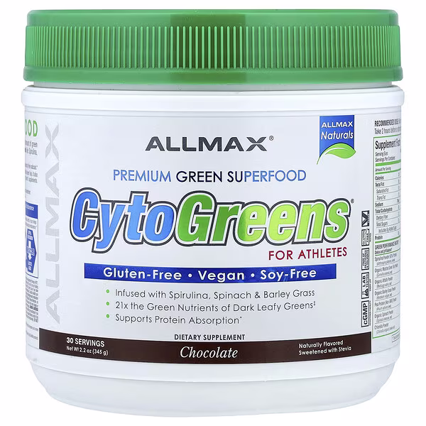 ALLMAX, CytoGreens®, Premium Green Superfood For Athletes, Chocolate, 2.2 oz (345 g)