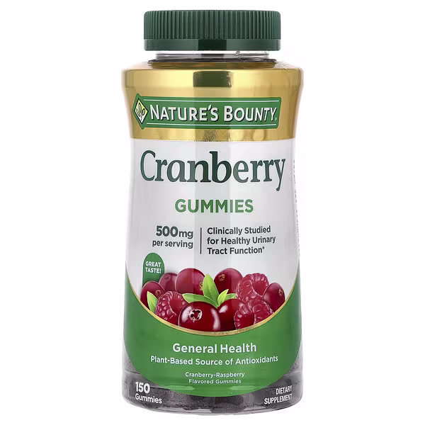 Nature's Bounty, Cranberry Gummies, Cranberry-Raspberry, 150 Gummies (100 mg per Gummy)