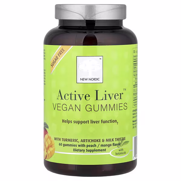 New Nordic, Active Liver™ Vegan Gummies, Peach/Mango, 60 Gummies