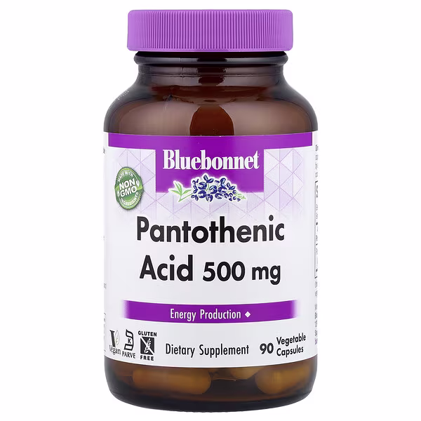 Bluebonnet Nutrition, Pantothenic Acid, 500 mg, 90 Vegetable Capsules