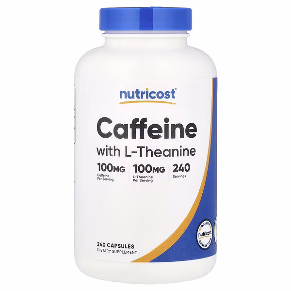 Nutricost, Caffeine with L-Theanine, 240 Capsules