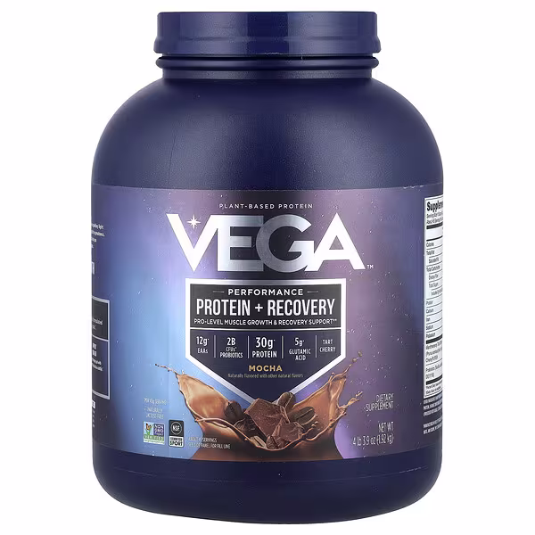 Vega, Plant-Based Protein, Performance Protein + Recovery, Mocha, 4 lb 3.9 oz (1.92 kg)
