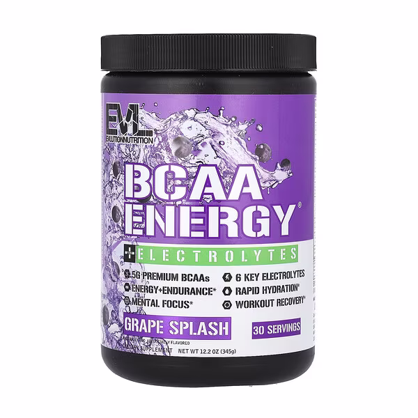 EVLution Nutrition, BCAA Energy Plus Electrolytes, Grape Splash, 12.2 oz (345 g)