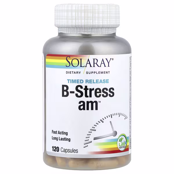 Solaray, Timed Release B-Stress AM™, 120 Capsules
