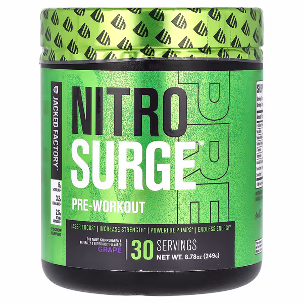 Jacked Factory, Nitro Surge, Pre-Workout, Grape, 8.78 oz (249 g)