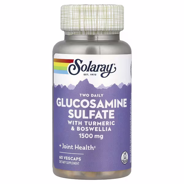 Solaray, Glucosamine Sulfate, with Turmeric & Boswellia, 60 Vegcaps