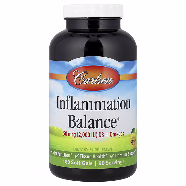 Carlson, Inflammation Balance®, Natural Lemon, 180 Soft Gels