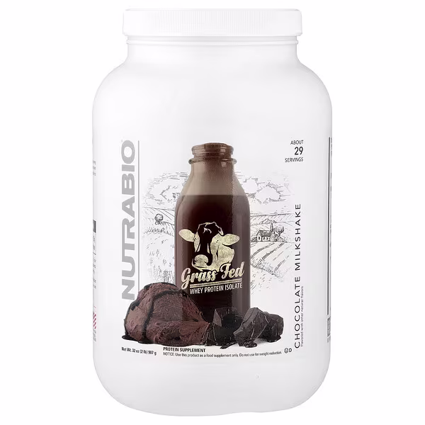 NutraBio, Grass Fed Whey Protein Isolate, Chocolate Milkshake, 2 lb (907 g)