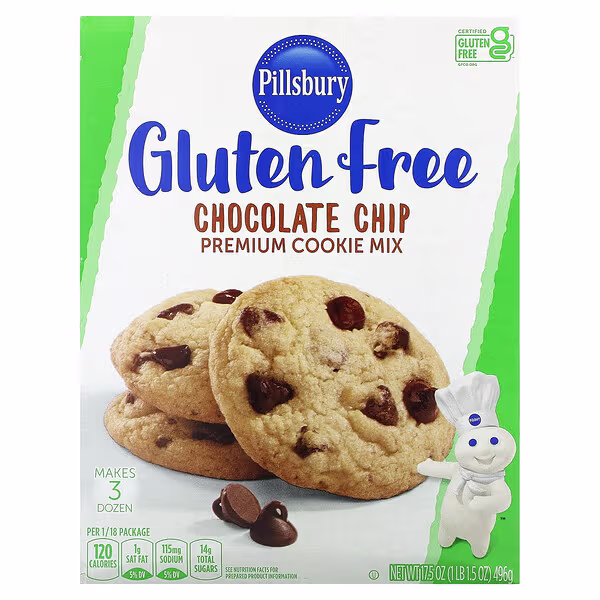 Pillsbury, Chocolate Chip Premium Cookie Mix, Gluten Free, 17.5 oz (496 g)