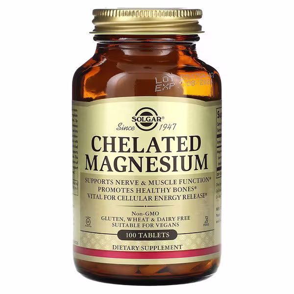 Solgar, Chelated Magnesium, 100 Tablets (100 mg per Tablet)