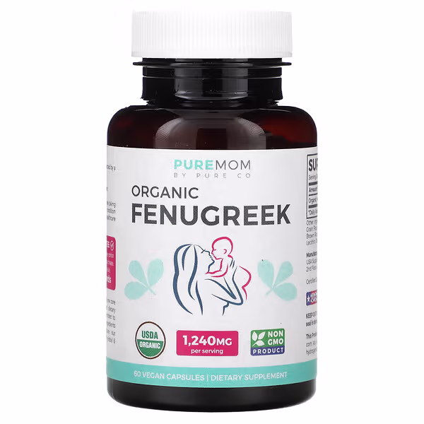 Pure Co., Pure Mom, Organic Fenugreek, 60 Vegan Capsules (620 mg per Capsule)