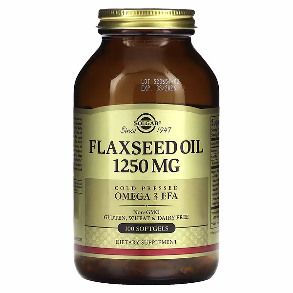 Solgar, Flaxseed Oil, 1,250 mg, 100 Softgels