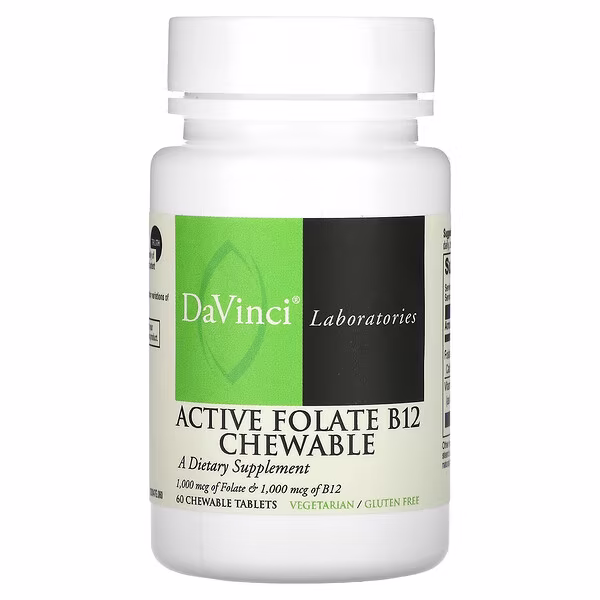 DaVinci Laboratories, Active Folate B12 Chewable, 60 Chewable Tablets