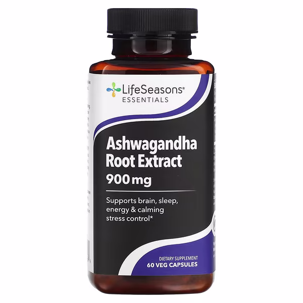 LifeSeasons, Ashwagandha Root Extract, 60 Veg Capsules (450 mg per Capsule)