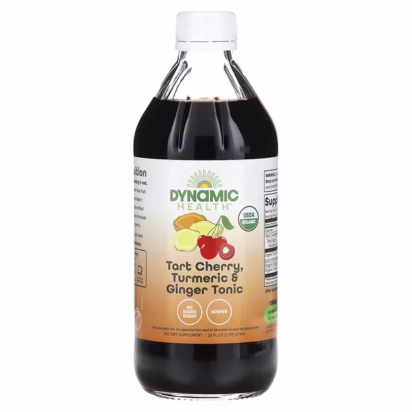Dynamic Health, Tart Cherry, Turmeric & Ginger Tonic, Glass, 16 fl oz (473 ml)