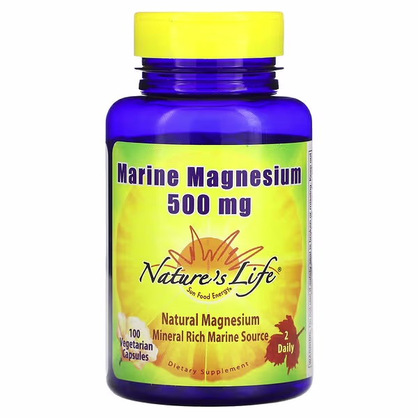 Nature's Life, Marine Magnesium, 100 Vegetarian Capsules (250 mg per Capsule)