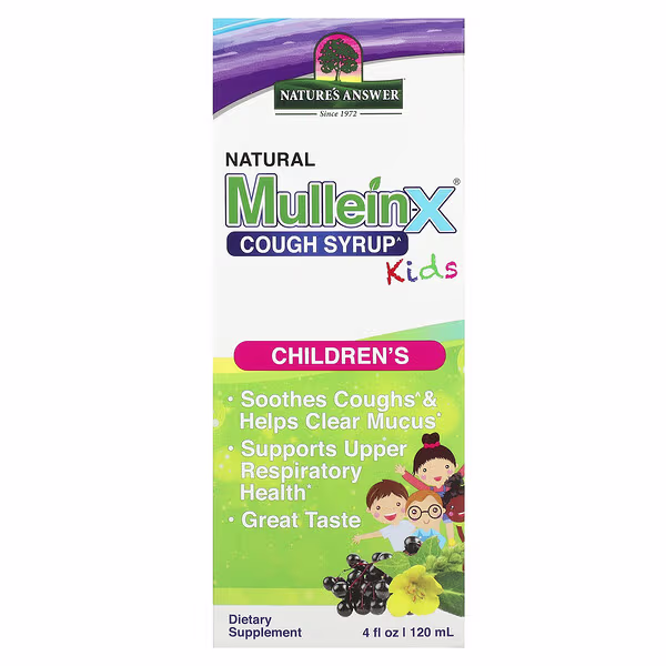 Nature's Answer, Natural Mullein-X Cough Syrup, Kids, 4 fl oz (120 ml)