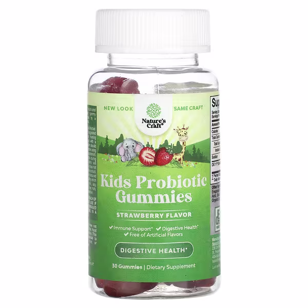 Nature's Craft, Kids Probiotic Gummies, Strawberry, 8.33 mg (2.5 Billion CFU), 30 Gummies