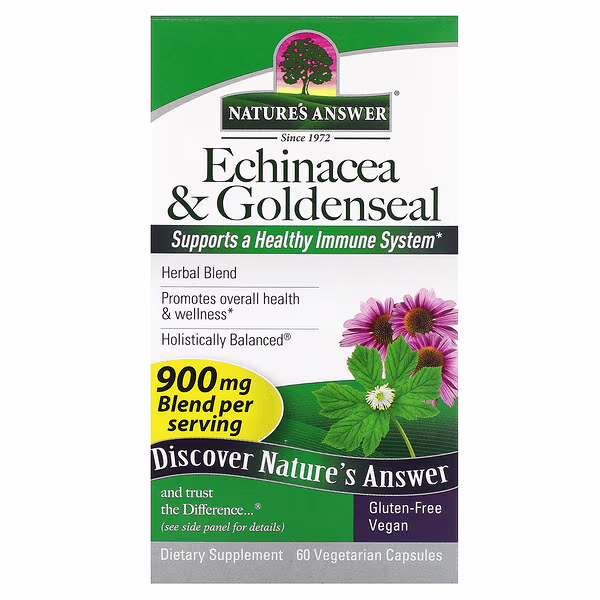 Nature's Answer, Echinacea & Goldenseal, 60 Vegetarian Capsules