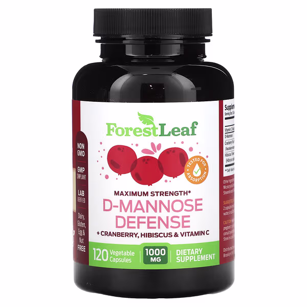 Forest Leaf, D-Mannose Defense, Maximum Strength, 120 Vegetarian Capsules