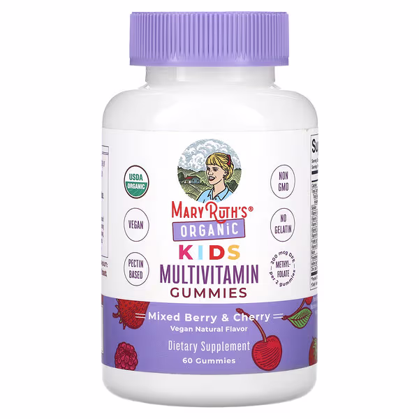 MaryRuth's, Organic Kids Multivitamin Gummies, Mixed Berry & Cherry, 60 Gummies