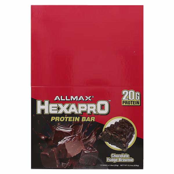 ALLMAX, Hexapro™, Protein Bar, Chocolate Fudge Brownie, 12 Bars, 1.9 oz (53 g) Each