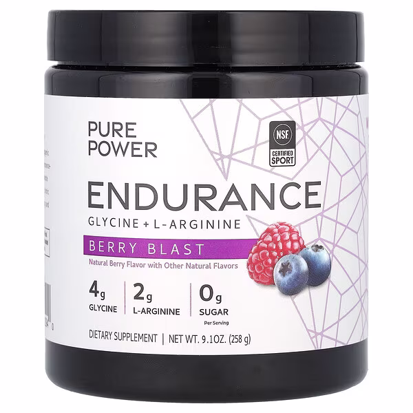 Dr. Mercola, Pure Power, Endurance, Glycine + L-Arginine, Berry Blast, 9.1 oz (258 g)