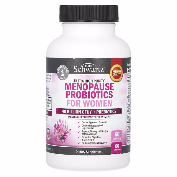 BioSchwartz, Ultra High Purity Menopause Probiotics For Women, 60 Capsules