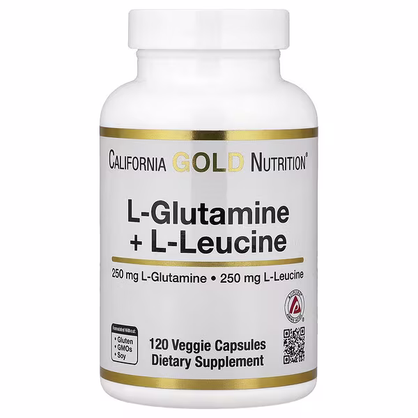 California Gold Nutrition, L-Glutamine + L-Leucine, 120 Veggie Capsules