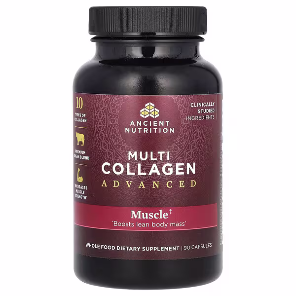 Ancient Nutrition, Multi Collagen Advanced, Muscle, 90 Capsules