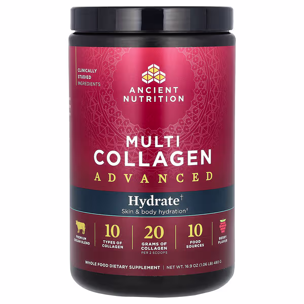 Ancient Nutrition, Multi Collagen Advanced, Hydrate, Berry, 16.9 oz (480 g)
