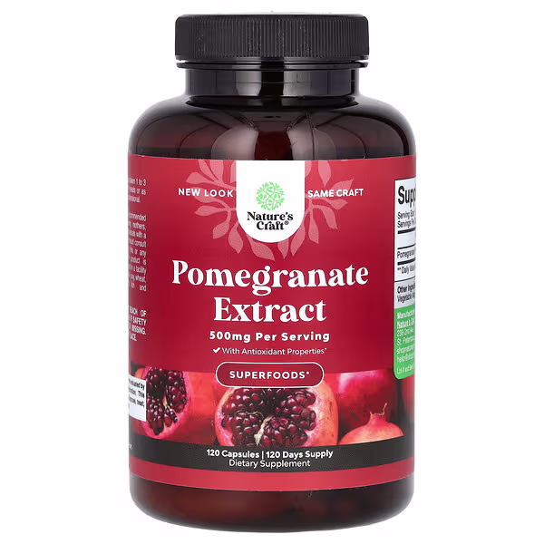 Nature's Craft, Pomegranate Extract , 500 mg , 120 Capsules