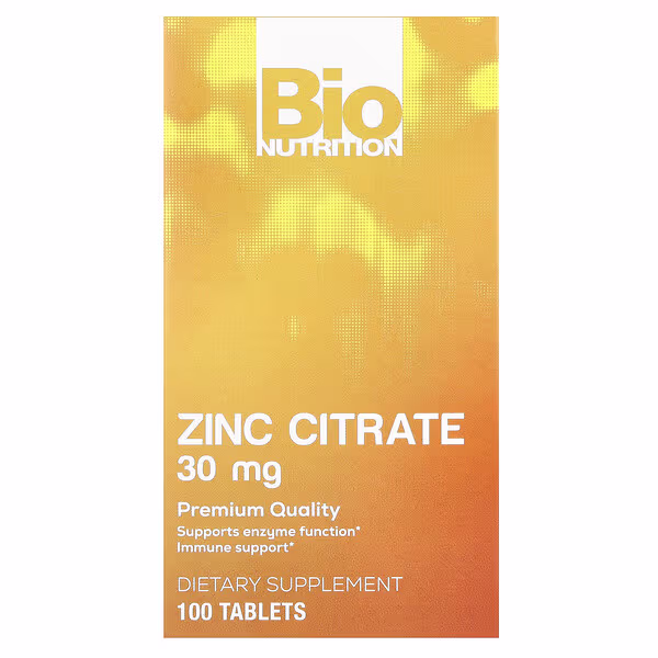 Bio Nutrition, Zinc Citrate , 30 mg , 100 Tablets