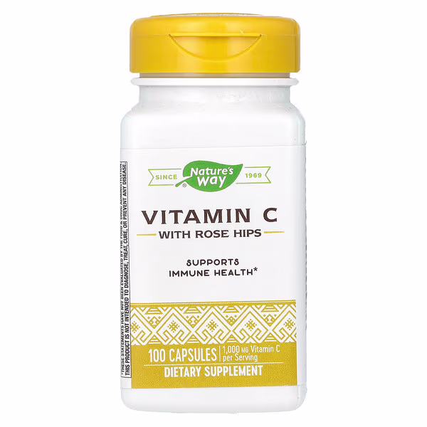 Nature's Way, Vitamin C with Rose Hips, 100 Capsules