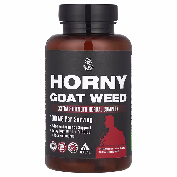 Nature's Craft, Horny Goat Weed, Xxtra Strength Herbal Complex, 90 Capsules