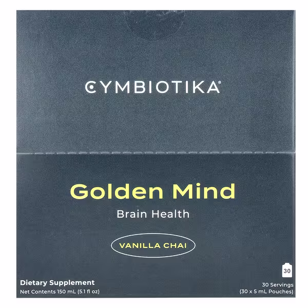 Cymbiotika, Golden Mind, Brain Health, Vanilla Chai, 30 Pouches, 5 ml Each