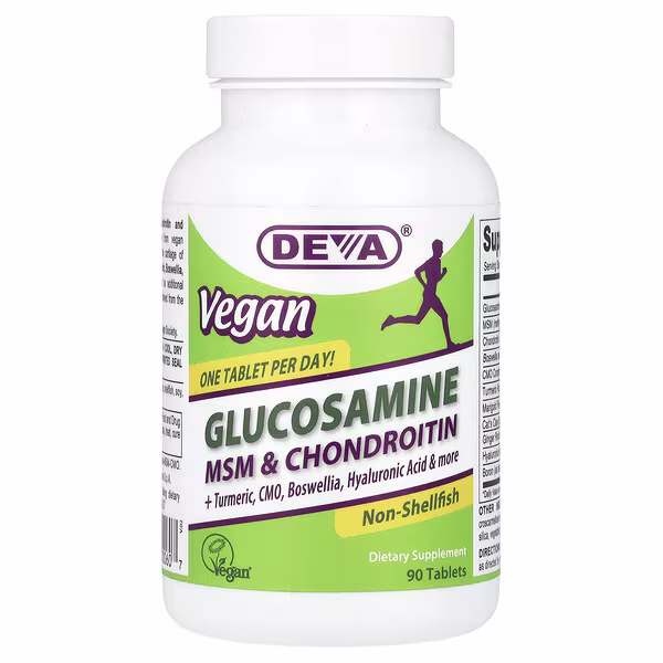 Deva, Vegan Glucosamine MSM & Chondroitin, 90 Tablets