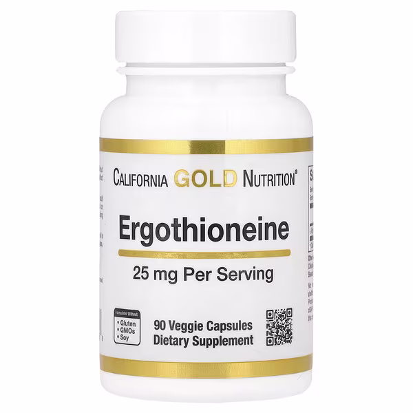 California Gold Nutrition, Ergothioneine, 25 mg, 90 Veggie Capsules