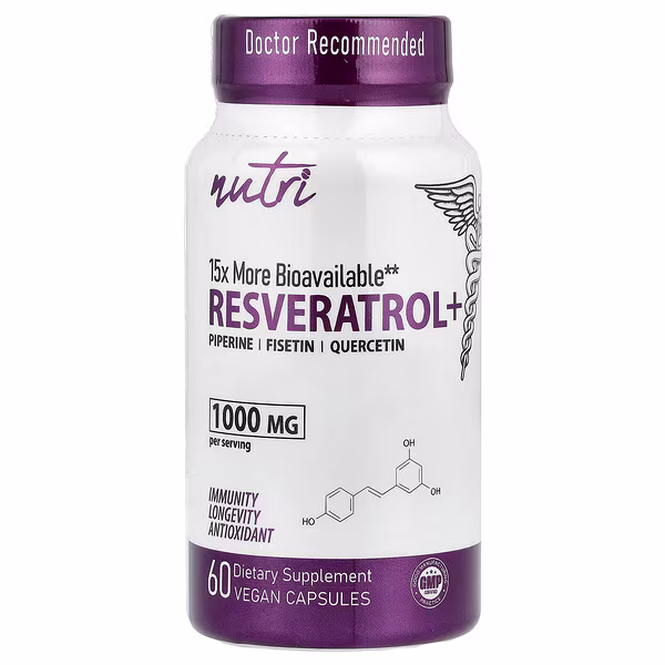 Nutri, Resveratrol+, 60 Vegan Capsules