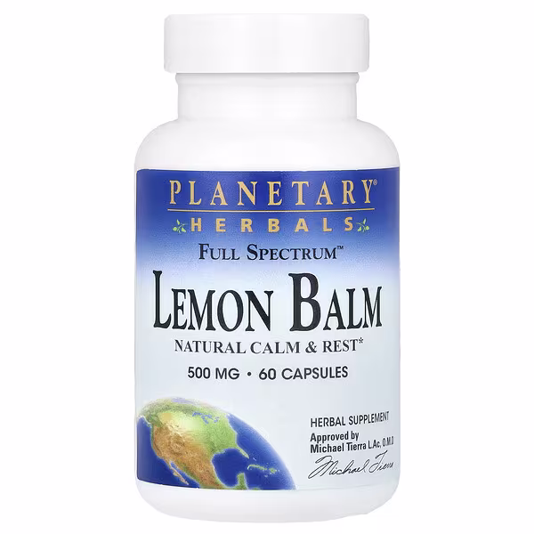 Planetary Herbals, Full Spectrum™ Lemon Balm, 60 Capsules (500 mg per Capsule)