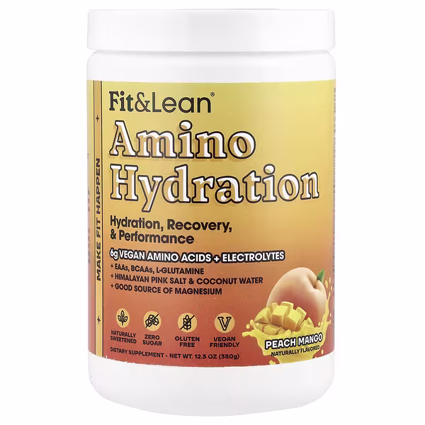 Fit & Lean, Amino Hydration, Peach Mango, 12.3 oz (350 g)