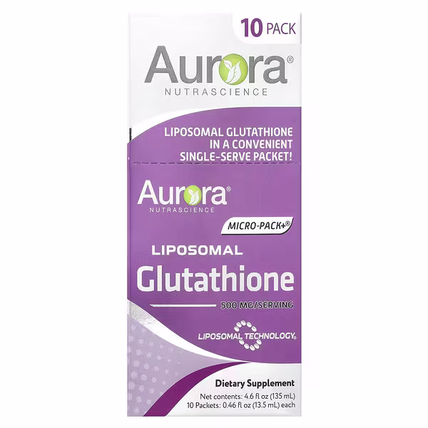 Aurora Nutrascience, Micro-Pack+®, Liposomal Glutathione , 10 Packets, 0.46 fl oz (13.5 ml) Each