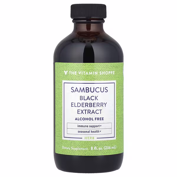 The Vitamin Shoppe, Sambucus Black Elderberry Extract, Alcohol Free, 8 fl oz (236 ml)