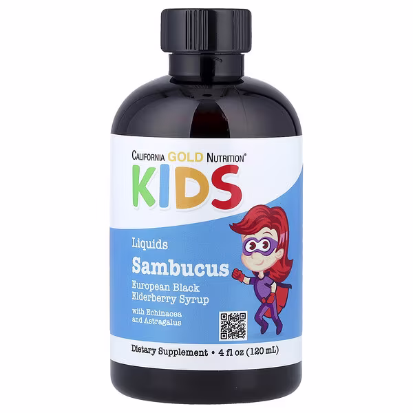 California Gold Nutrition, Children's Sambucus Elderberry Syrup, 4 fl oz (120 ml)