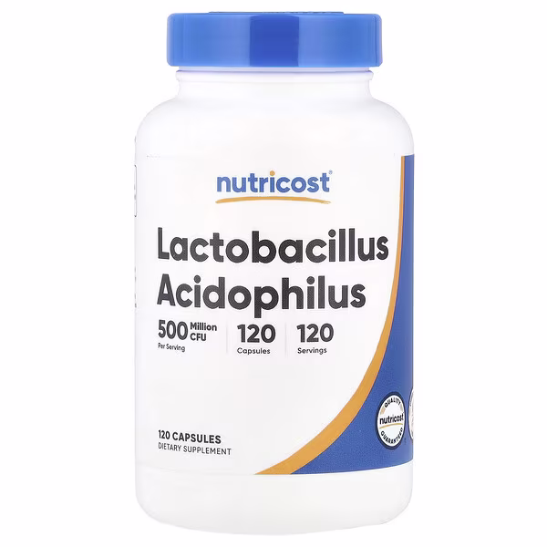 Nutricost, Lactobacillus Acidophilus, 50 mg (500 Million CFU), 120 Capsules