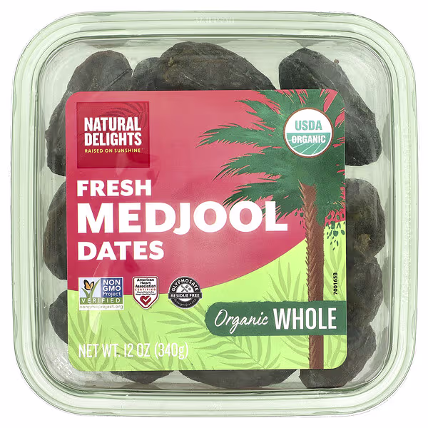 Natural Delights, Organic Fresh Medjool Dates, Whole , 12 oz (340 g)