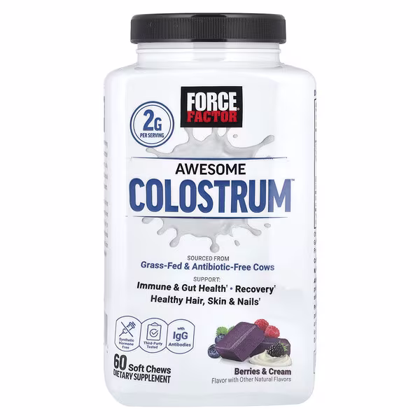 Force Factor, Awesome Colostrum™, Berries & Cream, 60 Soft Chews